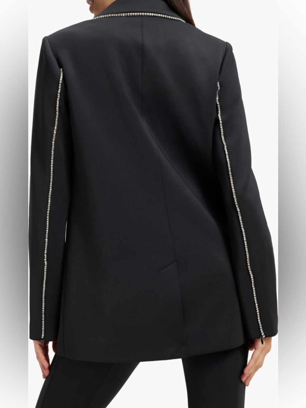 NWT Good American Crystal Embellished Double Breasted Scuba Blazer Sz M - Picture 4 of 6